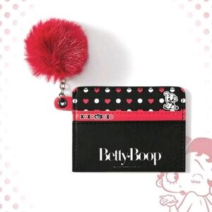 Betty Boop card wallet with pom pom